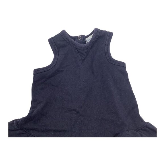 Ralph Lauren Baby Girl Size 3M Sleeveless Navy Blue Dress With Ruffle Hem Cotton - Picture 7 of 8